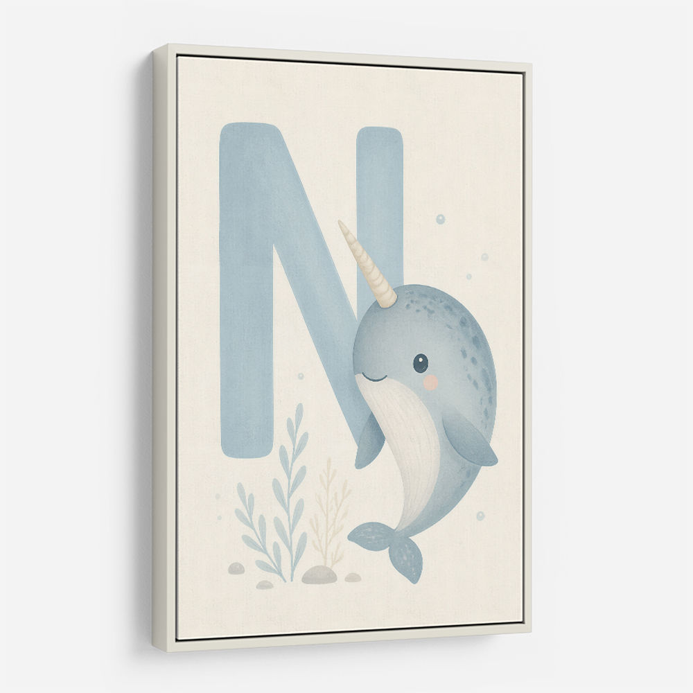 N For Narwhal Nursery Wall Art