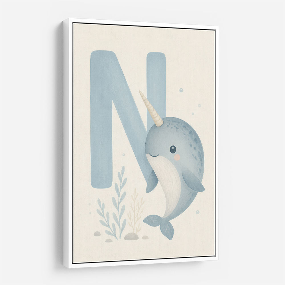 N For Narwhal Nursery Wall Art