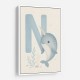 N For Narwhal Nursery Wall Art