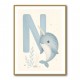 N For Narwhal Nursery Wall Art