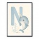 N For Narwhal Nursery Wall Art