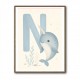 N For Narwhal Nursery Wall Art