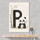P For Panda Kids Wall Art