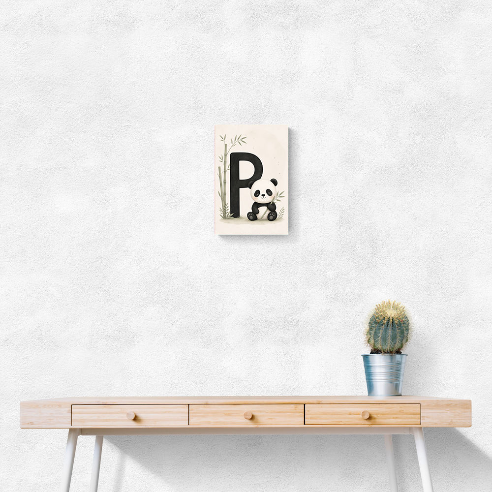 P For Panda Kids Wall Art
