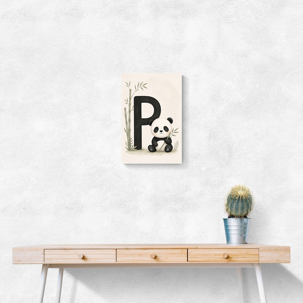 P For Panda Kids Wall Art