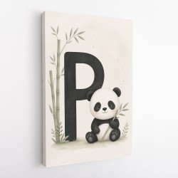 P For Panda Kids Wall Art