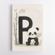 P For Panda Kids Wall Art