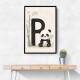 P For Panda Kids Wall Art