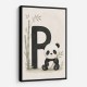 P For Panda Kids Wall Art