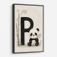 P For Panda Kids Wall Art