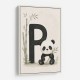 P For Panda Kids Wall Art