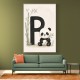 P For Panda Kids Wall Art