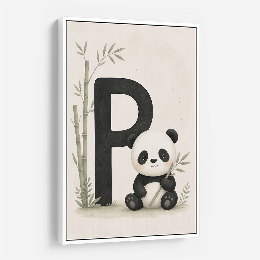 P For Panda Kids Wall Art