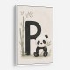 P For Panda Kids Wall Art