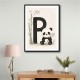 P For Panda Kids Wall Art