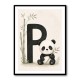 P For Panda Kids Wall Art