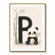 P For Panda Kids Wall Art