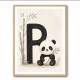 P For Panda Kids Wall Art