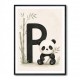 P For Panda Kids Wall Art