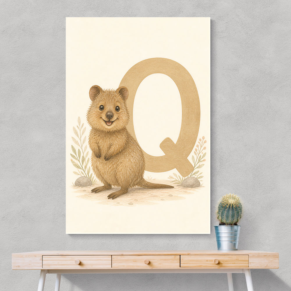 Q For Quokka Letter Wall Art