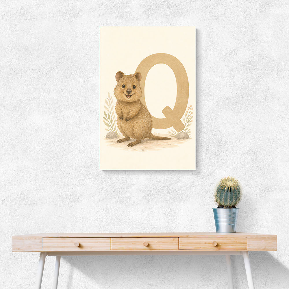 Q For Quokka Letter Wall Art