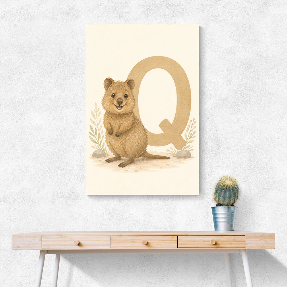 Q For Quokka Letter Wall Art