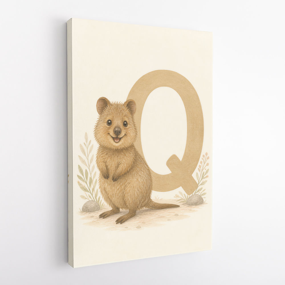 Q For Quokka Letter Wall Art