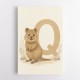 Q For Quokka Letter Wall Art
