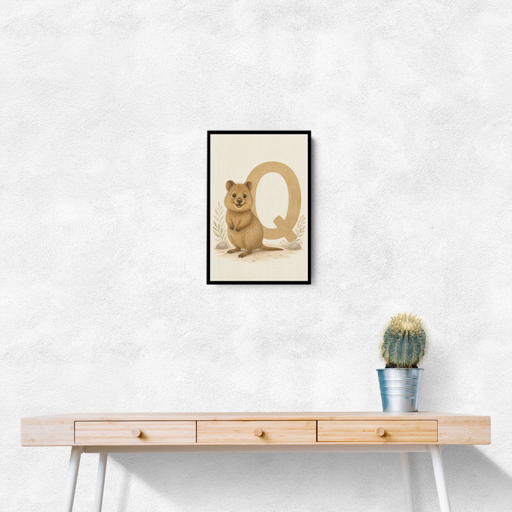 Q For Quokka Letter Wall Art