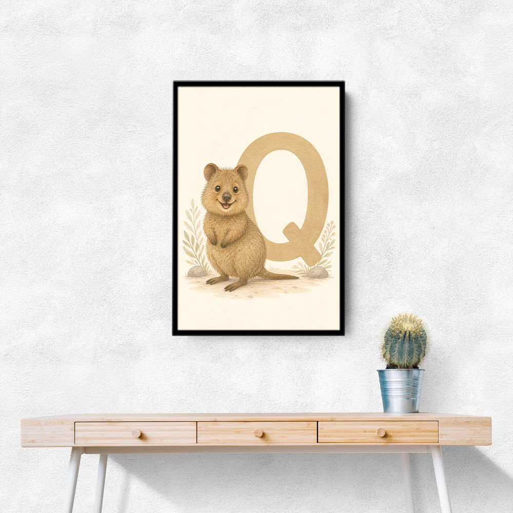 Q For Quokka Letter Wall Art