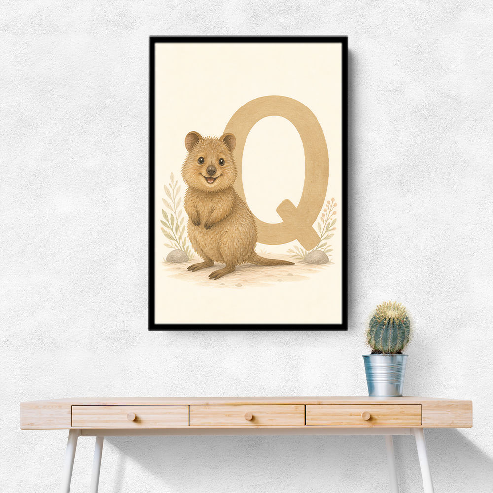 Q For Quokka Letter Wall Art