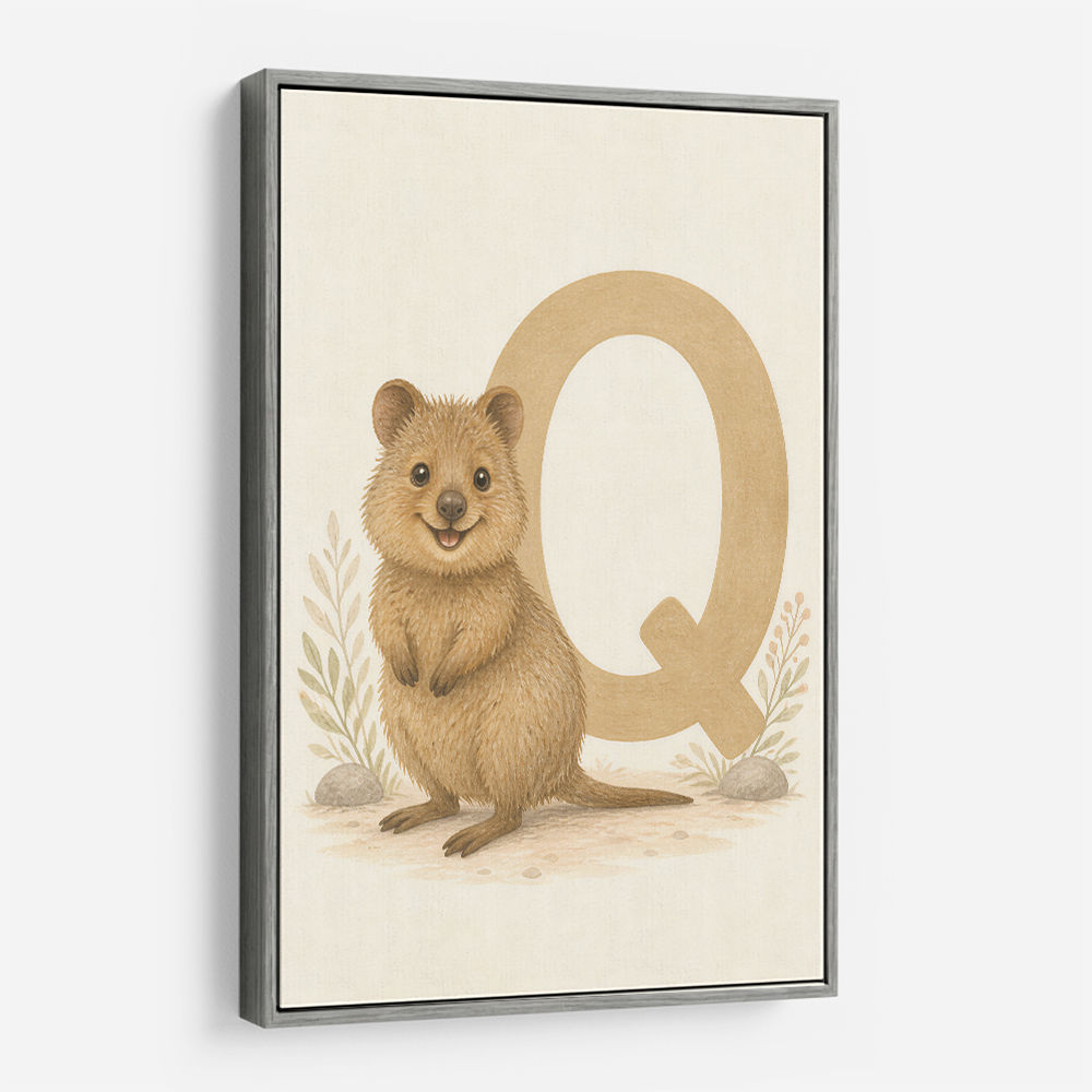 Q For Quokka Letter Wall Art