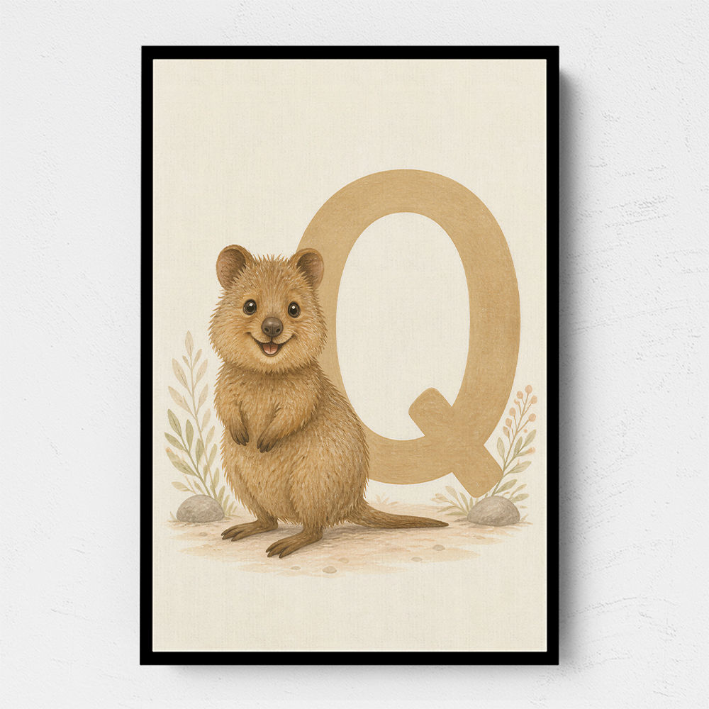 Q For Quokka Letter Wall Art