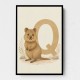 Q For Quokka Letter Wall Art