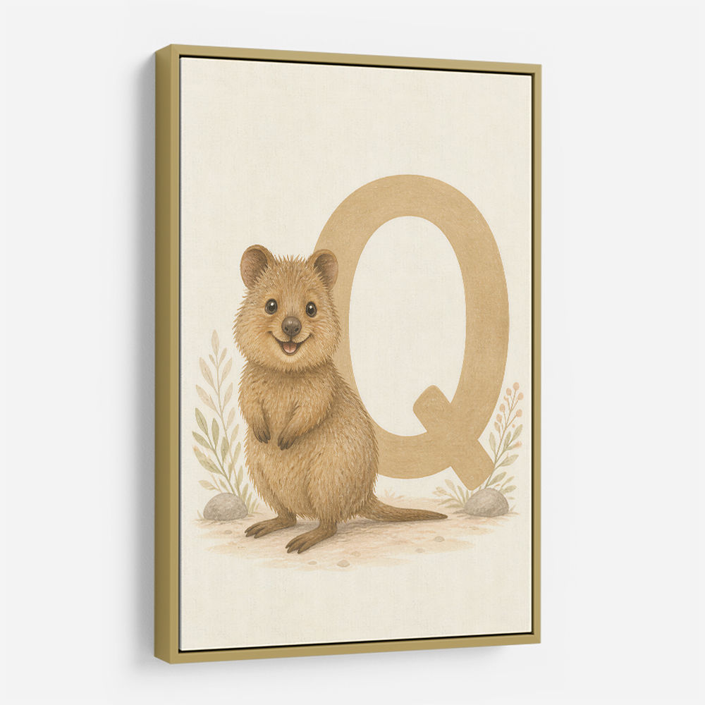 Q For Quokka Letter Wall Art
