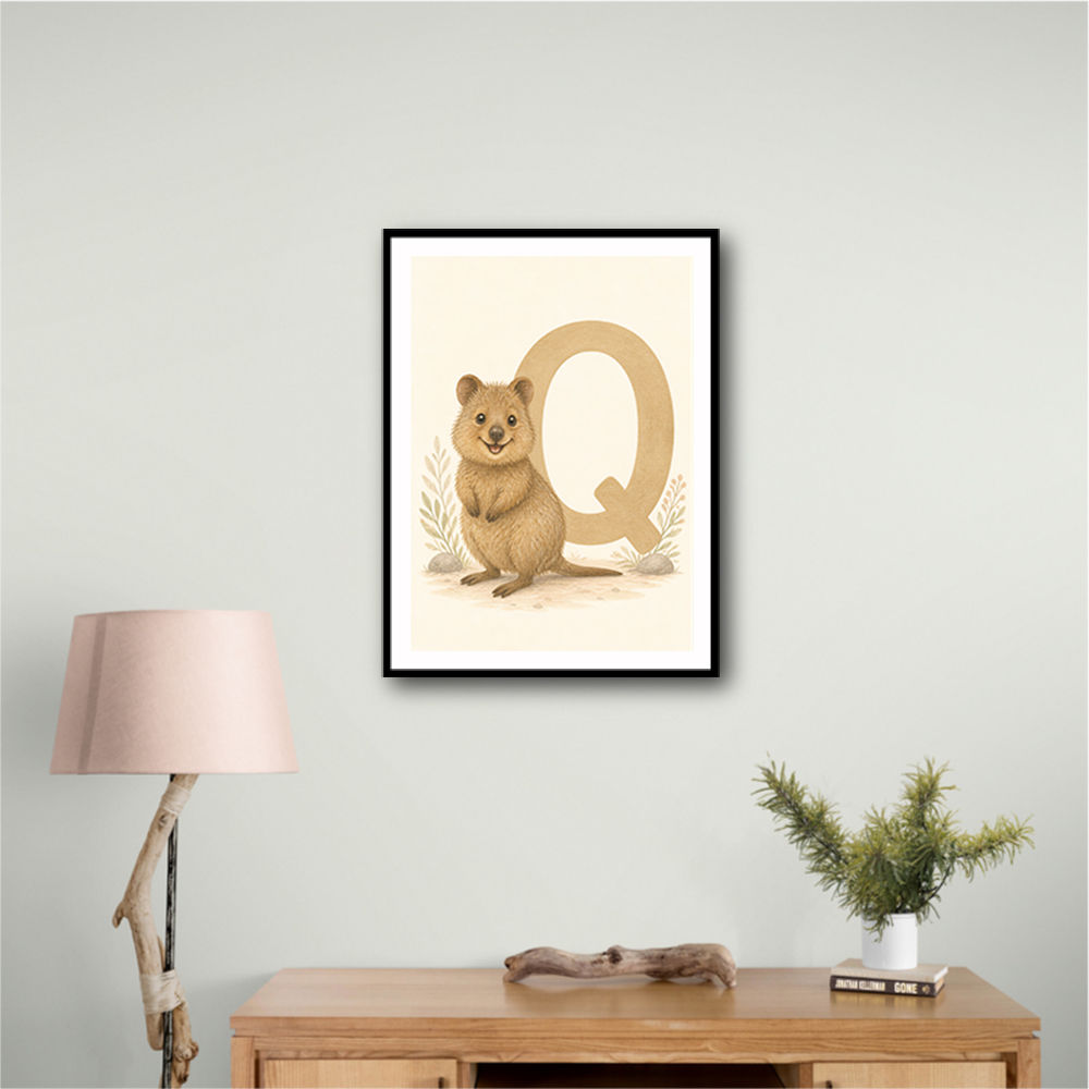 Q For Quokka Letter Wall Art
