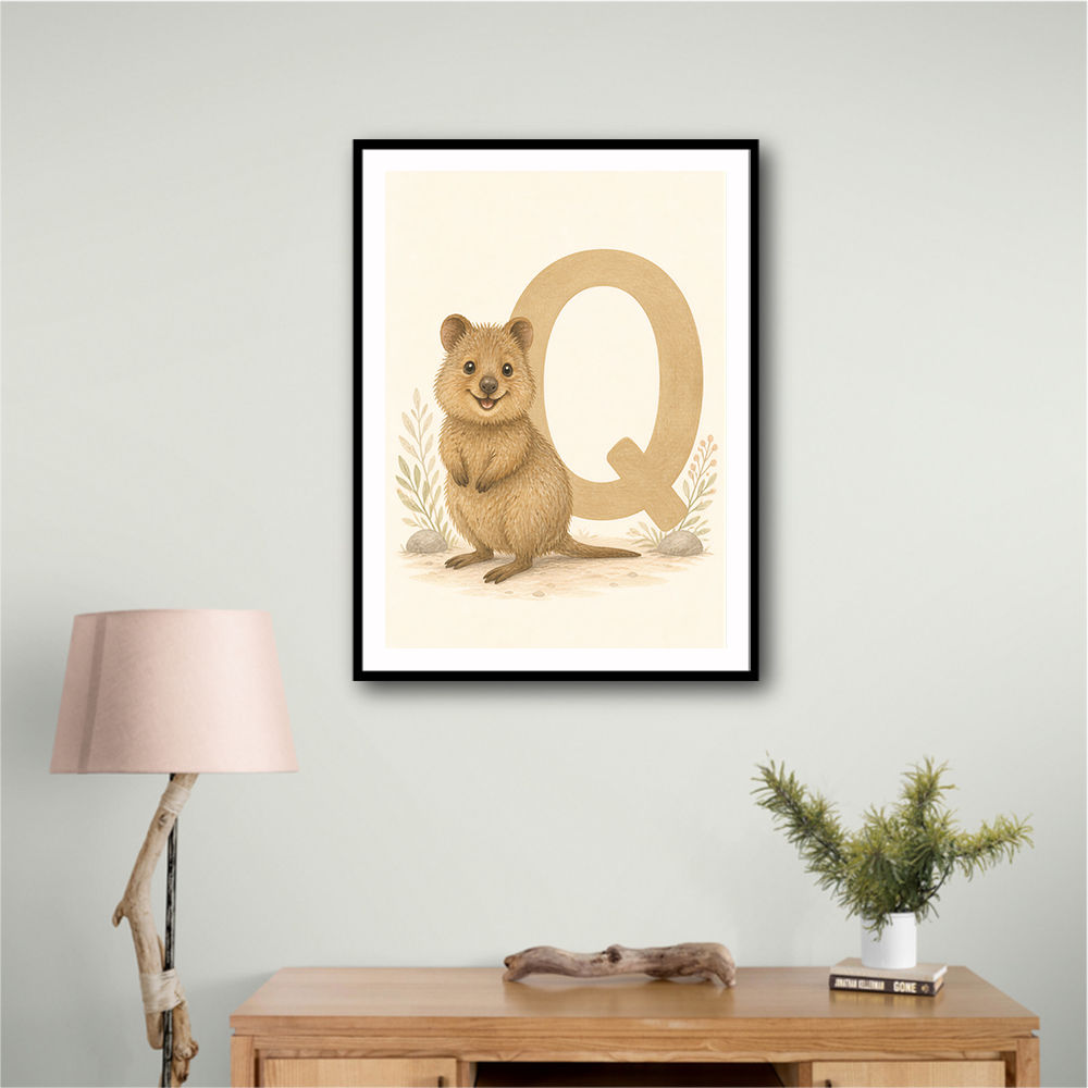 Q For Quokka Letter Wall Art