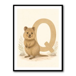 Q For Quokka Letter Wall Art