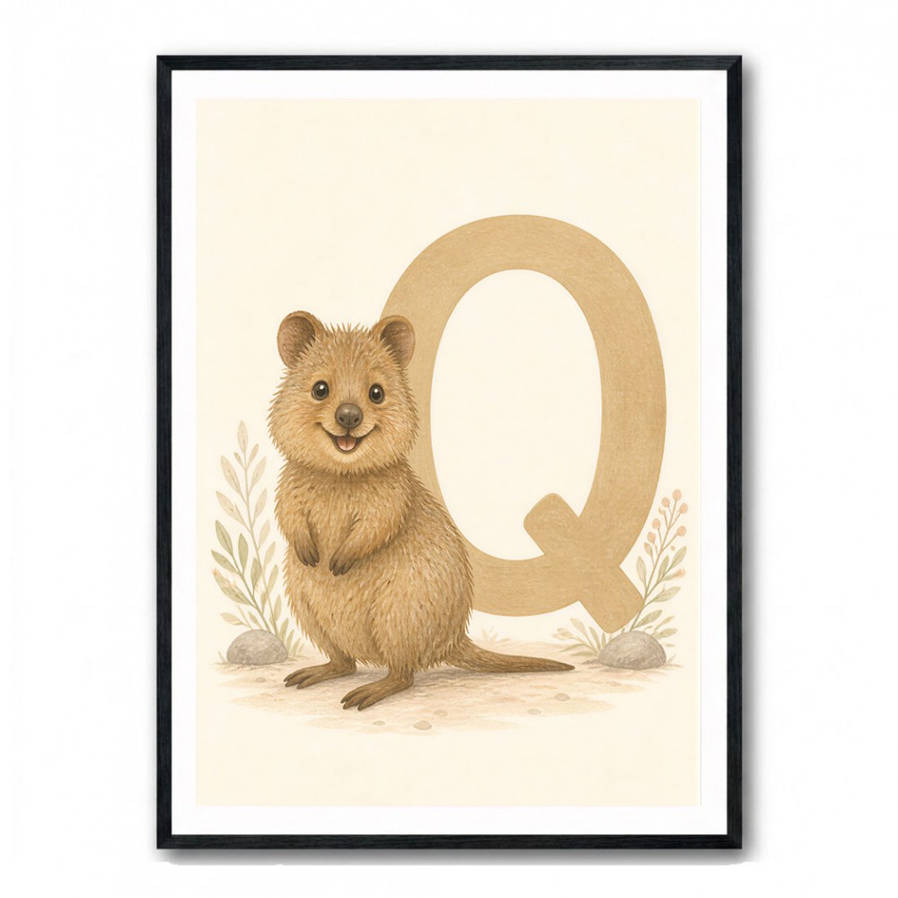 Q For Quokka Letter Wall Art