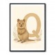 Q For Quokka Letter Wall Art