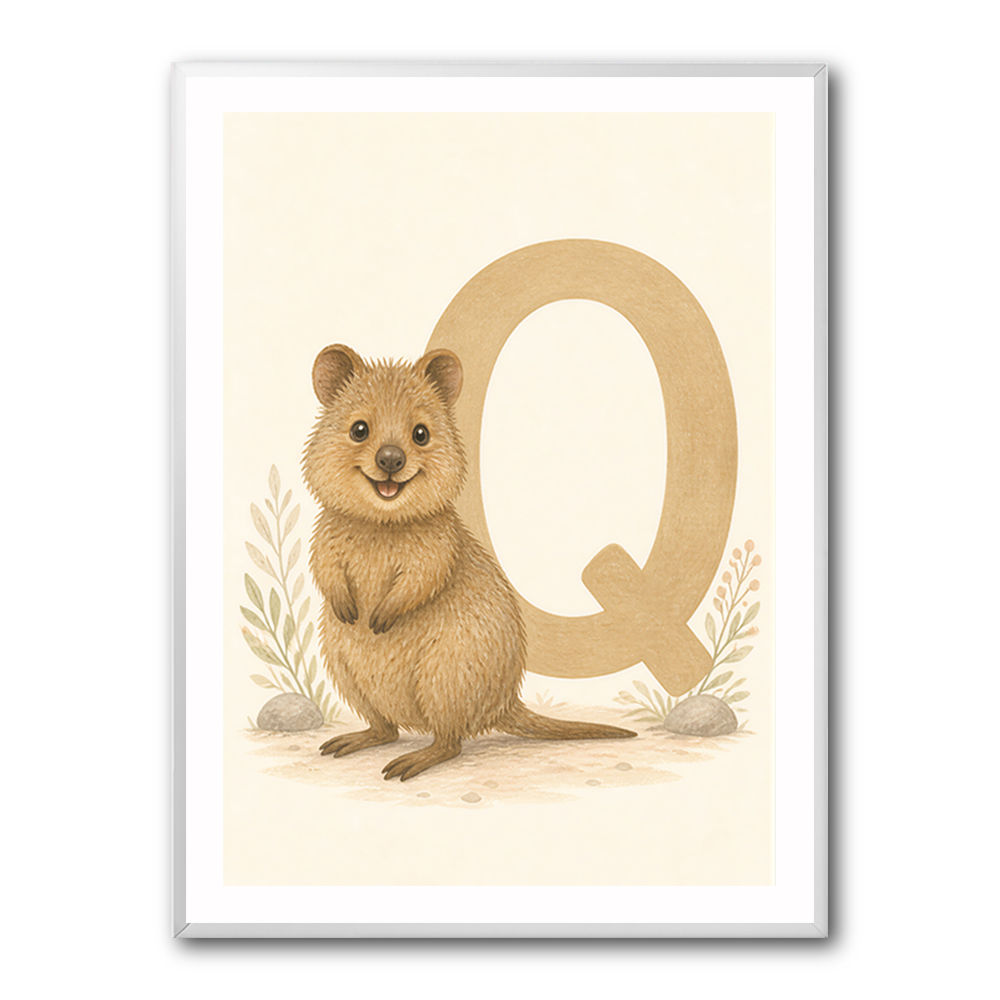 Q For Quokka Letter Wall Art
