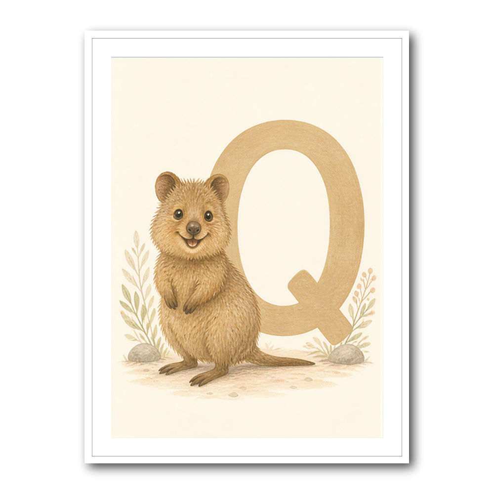 Q For Quokka Letter Wall Art