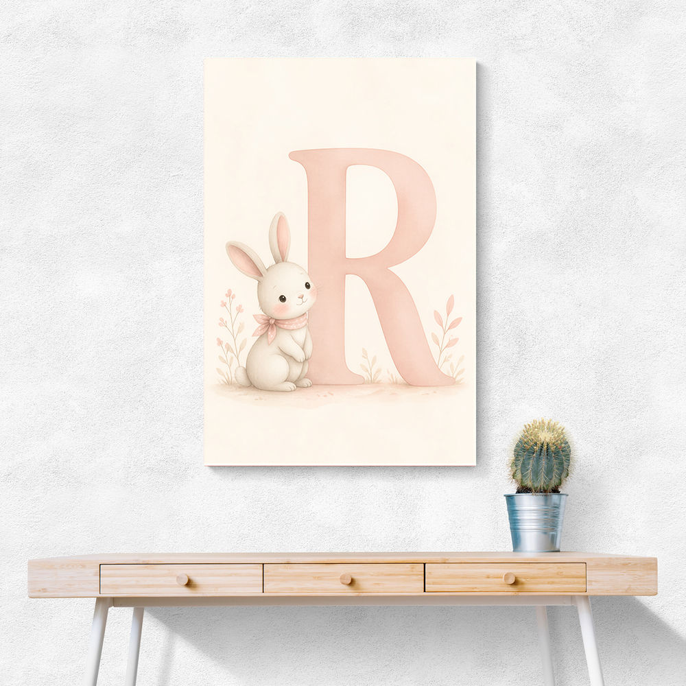 R For Rabbit Art Print