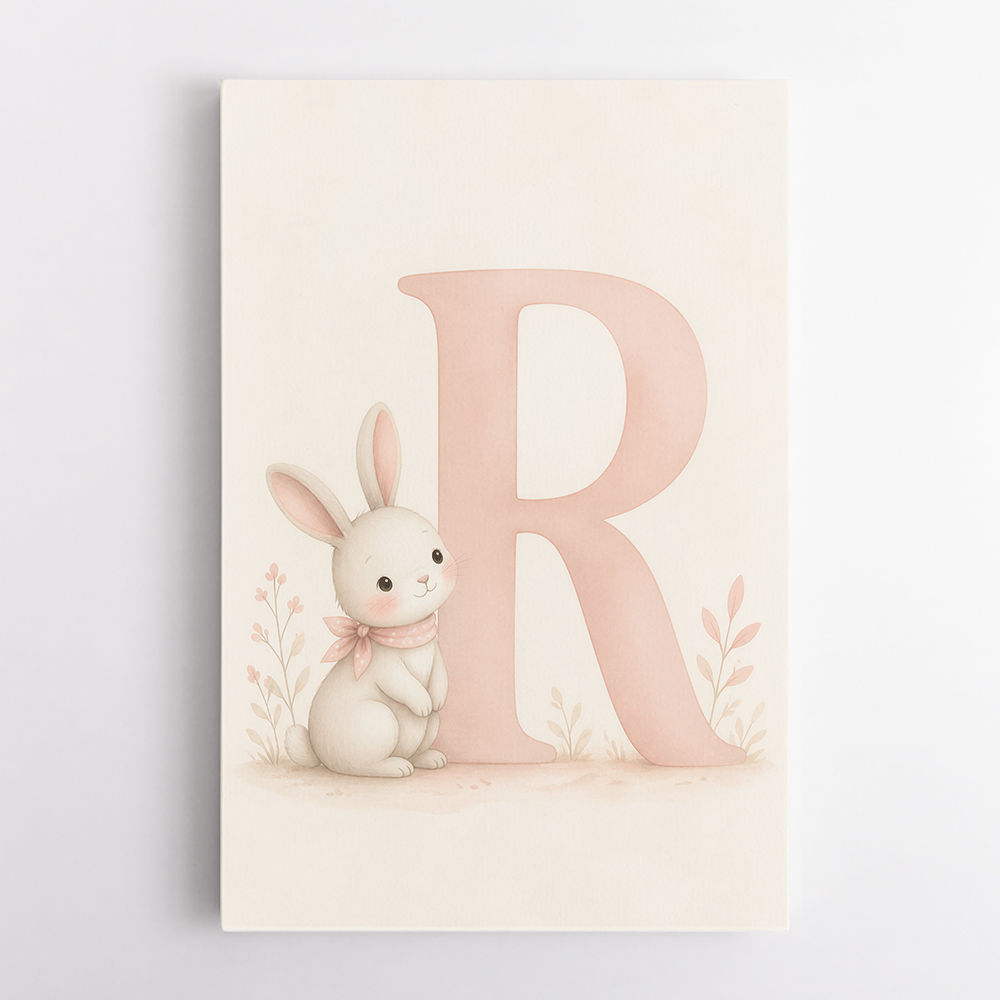 R For Rabbit Art Print