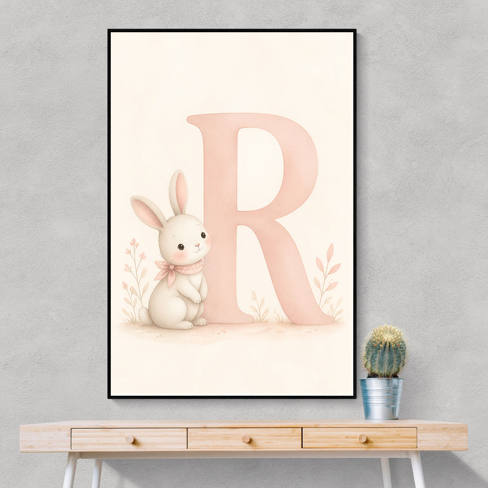 R For Rabbit Art Print