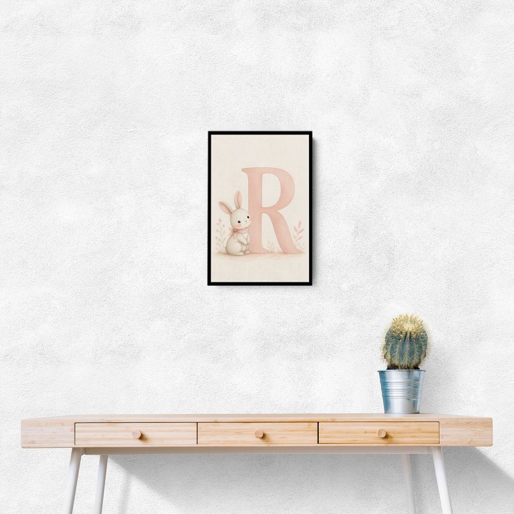 R For Rabbit Art Print