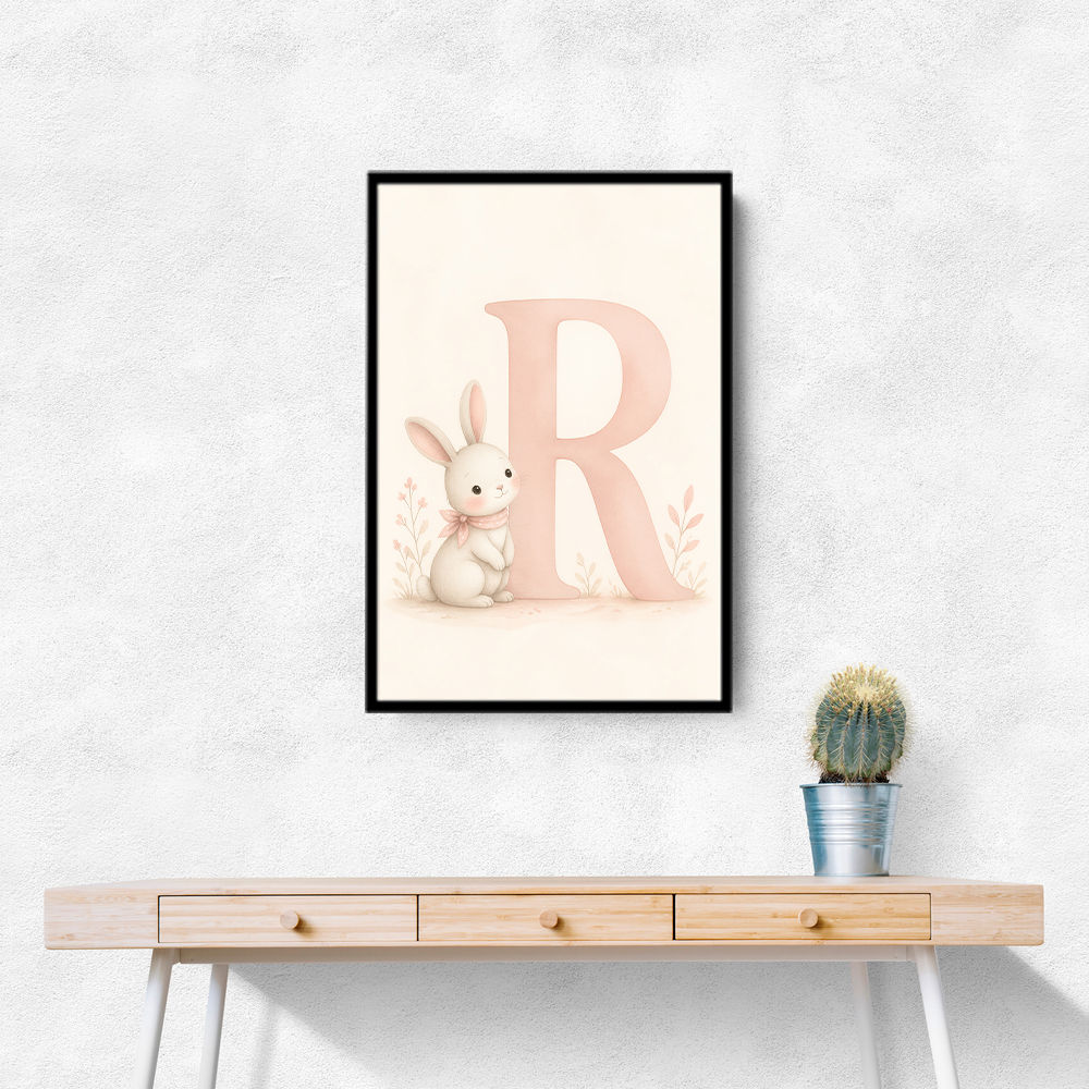 R For Rabbit Art Print
