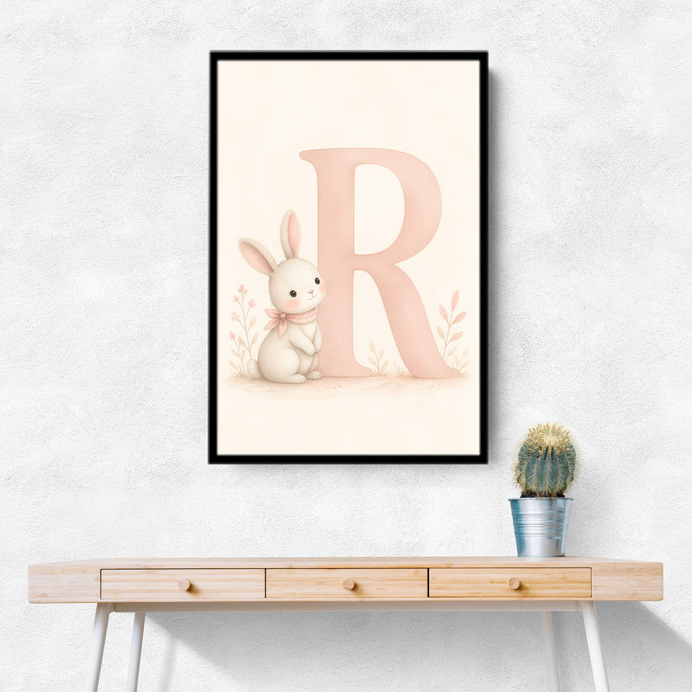 R For Rabbit Art Print