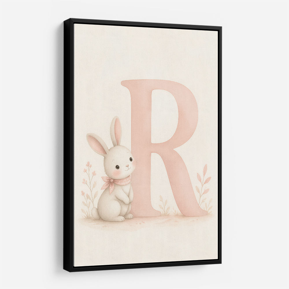 R For Rabbit Art Print