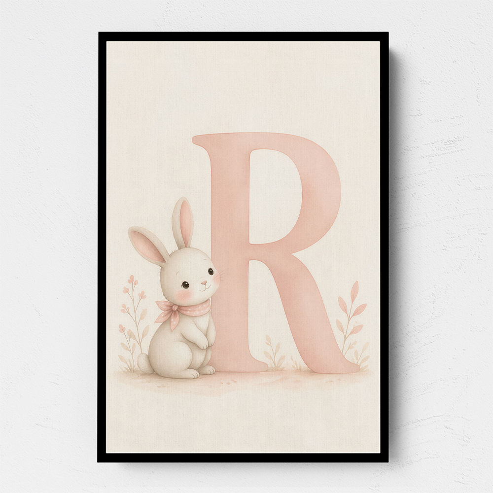 R For Rabbit Art Print